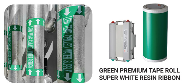 Green Premium Tape Roll Super White Resin Ribbon