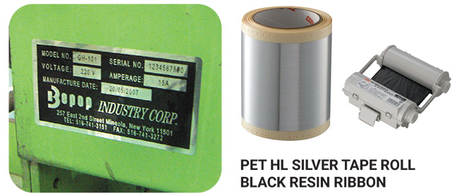 Pet Hl Silver Tape Roll Black Resin Ribbon