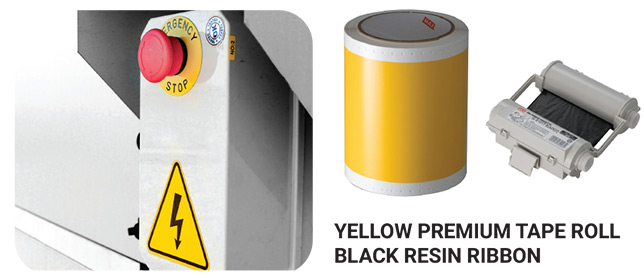 Yellow Premium Tape Roll Black Resin Ribbon