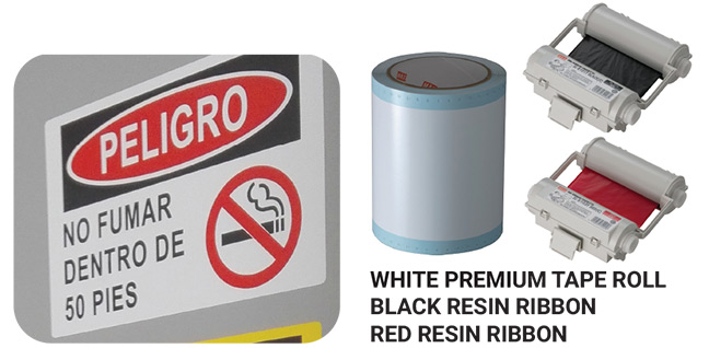 White Premium Tape Roll Black Resin Ribbon Red Resin Ribbon