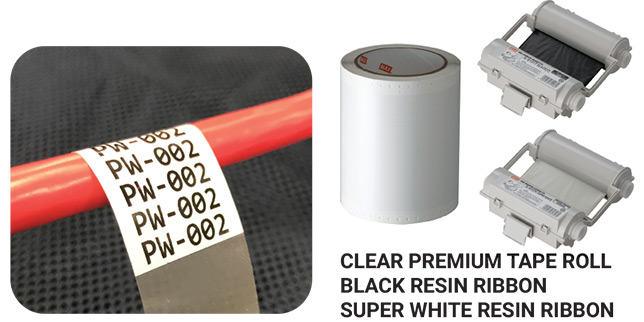 Clear Premium Tape Roll Black Resin Ribbon Super White Resin Ribbon